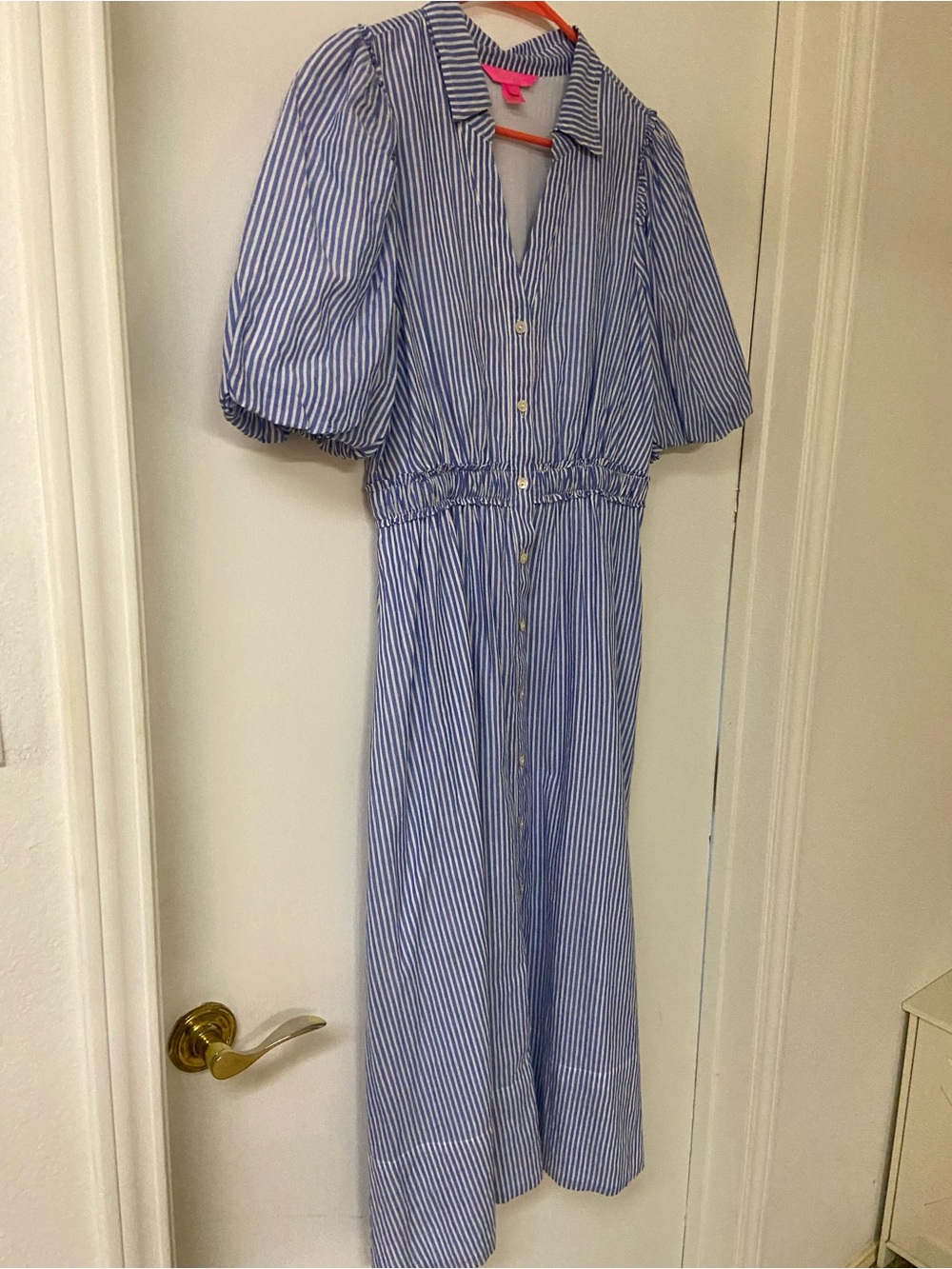 Lilly Pulitzer Tassie Midi Dress Oxford Stripe Coastal Blue Size 6 cotton - Picture 4 of 6